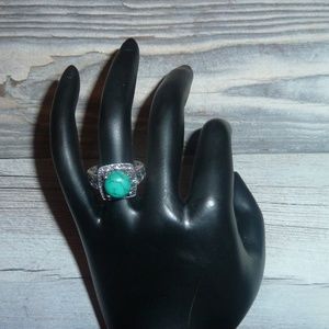 Women Ring Turquoise 925 Sterling Silver Size 6